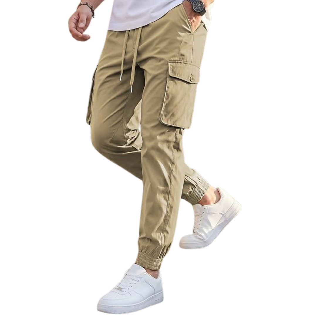 Magnus - Praktiska Cargobyxor i Beige