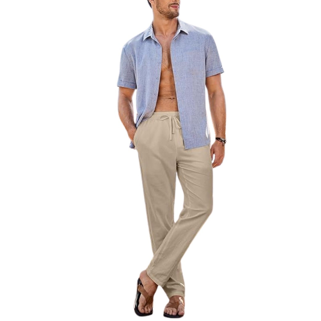 Hampus - Stilrena Linnebyxor i Beige
